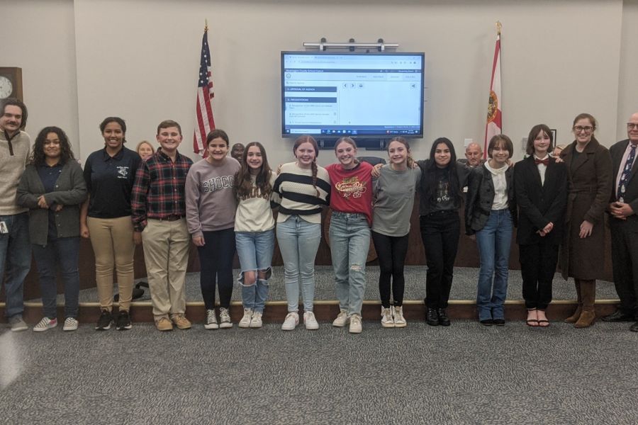 RMS Civics and Debate Team Recognition: Ms. Emily Clark and Mr. Elliot Gould recognized students who competed in The Great Debate-Florida's National Civics and Debate Competition in Orlando.  